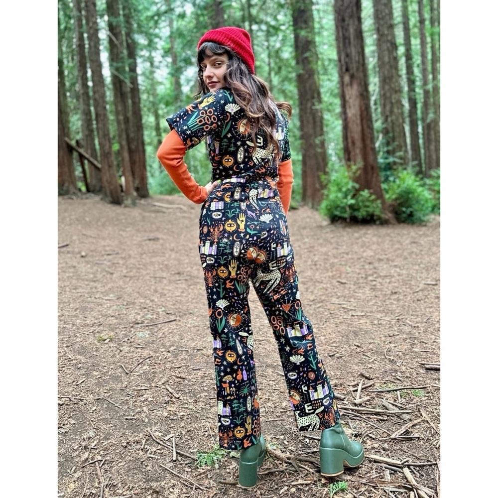 NWT Nooworks Twill Coveralls in Tarot Garden, sz S - Picture 3 of 10